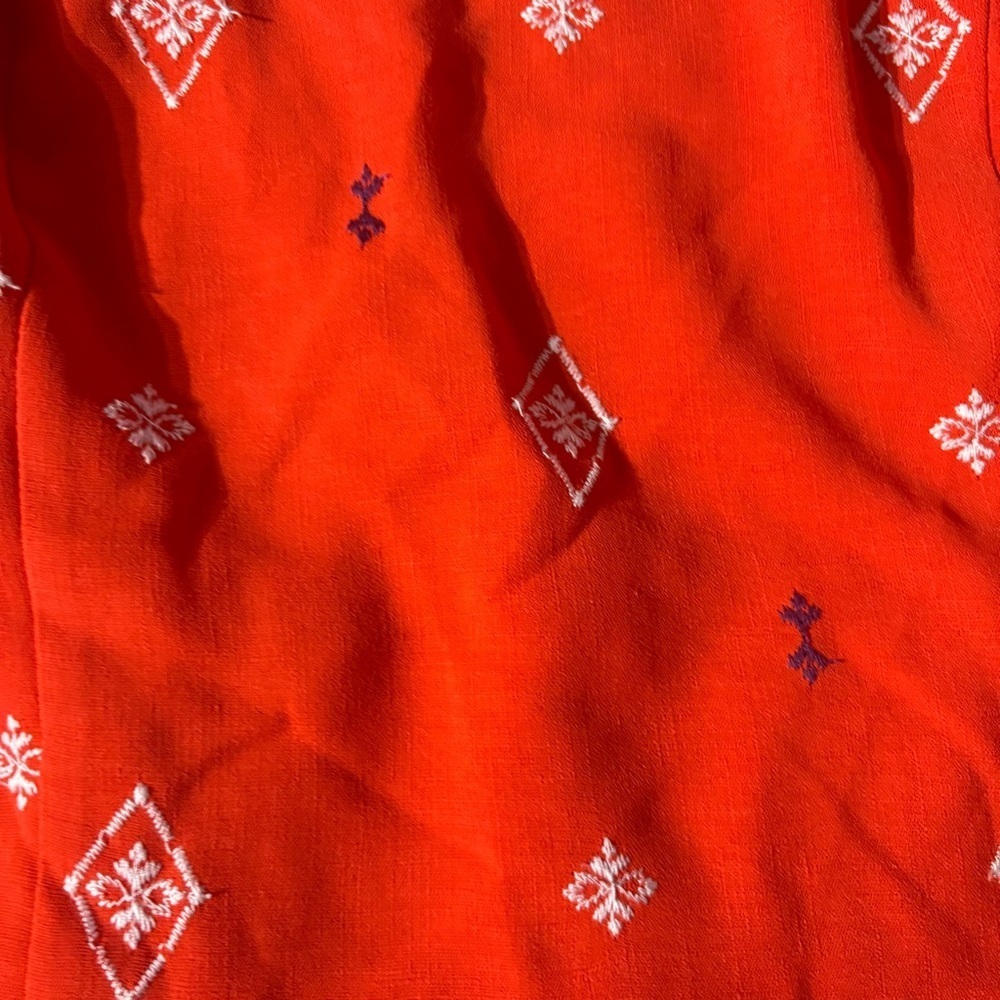 Sofia Jeans  Women's Plus Double Ruffle Embroidered Top Size XL, Red Alert - Picture 3 of 8